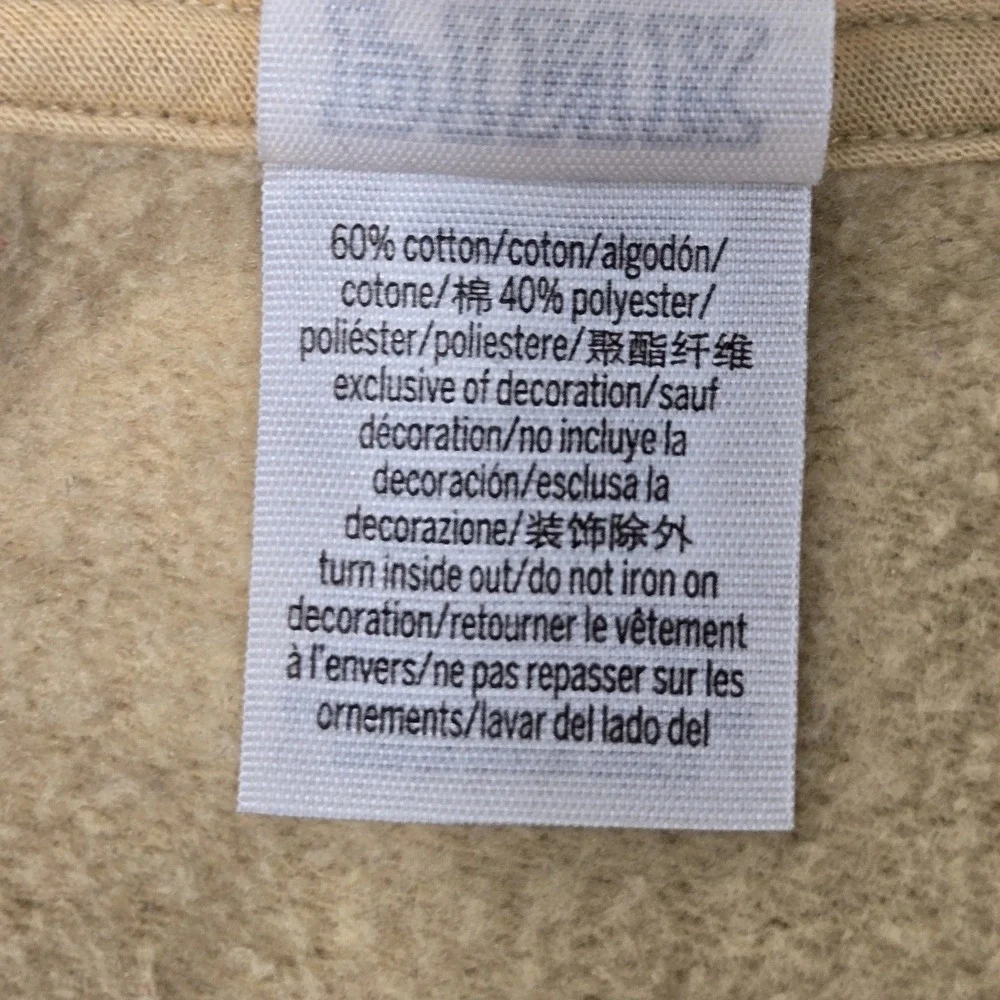 PINK‎ Victoria's Secret Women Hoodie M Tan PINK Text Activewear Logo Long Sleeve